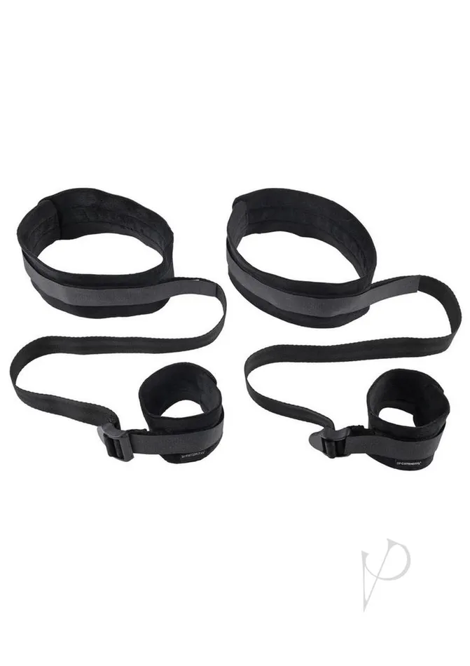 Sex And Mischief Couples Sex and Mischief Brat Thigh and Wrist Cuffs Black