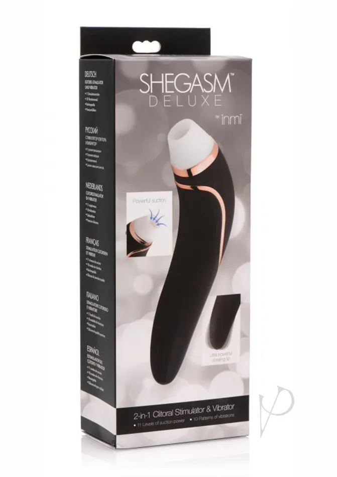 Shegasm Vibrators Inmi Shegasm Deluxe 2in1 Clit Stimulator and Vibrator Black Shegasm Vibrators Inmi Shegasm Deluxe 2in1 Clit Stimulator and Vibrator Black