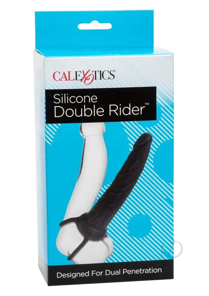 Silicone Double Rider Dildo Cock Ring Black Anal Dildos