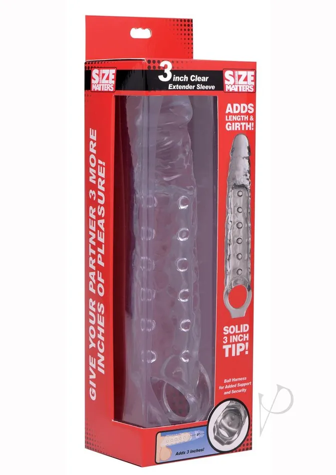 Size Matters Male Sex Toys Size Matters Penis Extender Sleeve 3in Clear