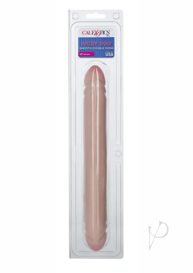 Smooth Double Dong 12in Vanilla Lifelike Dongs Dildos