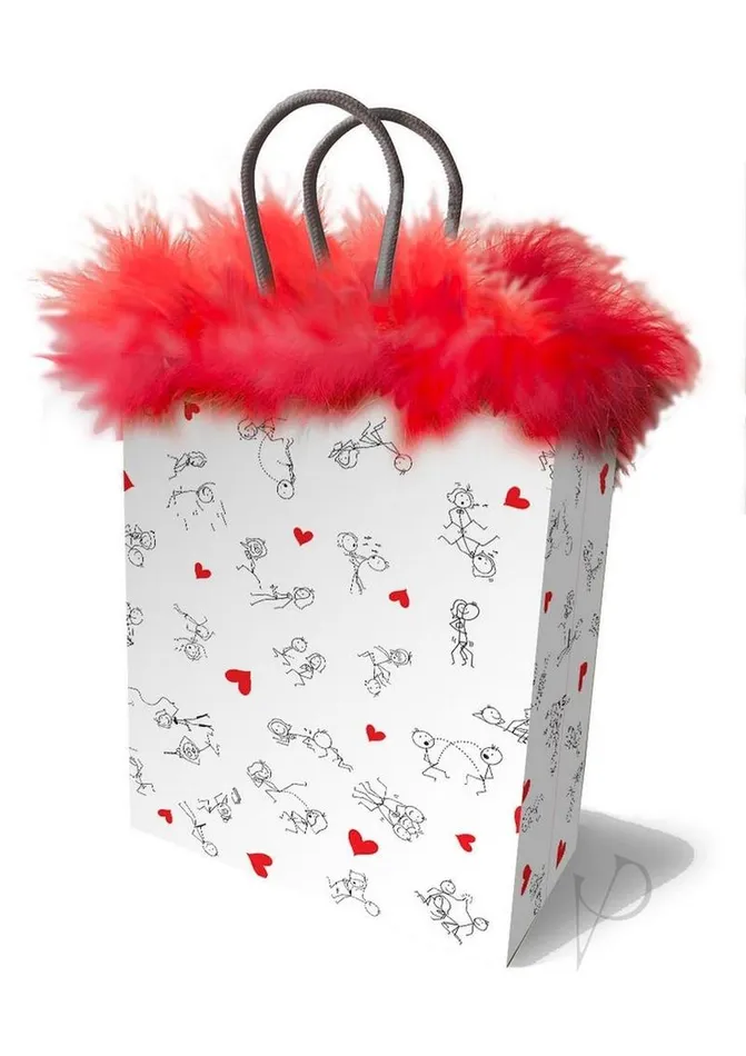 Stick Figures Gift Bag RedWhite Puzzles And Gift Bags Vibrators