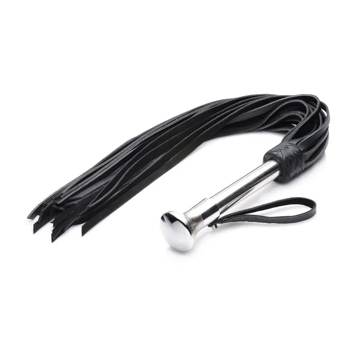 Strict Leather Male Sex Toys Leather Flogger with Stainless Steel Handle