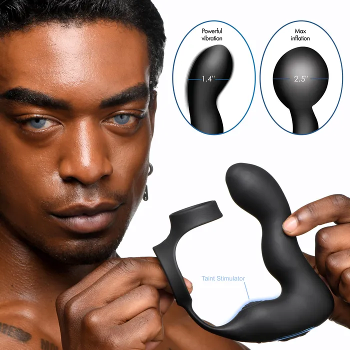Swell 10X Inflatable and Vibrating Prostate Plug with Cock and Ball Ring Male Sex Toys Swell 10X Inflatable and Vibrating Prostate Plug with Cock and Ball Ring Male Sex Toys