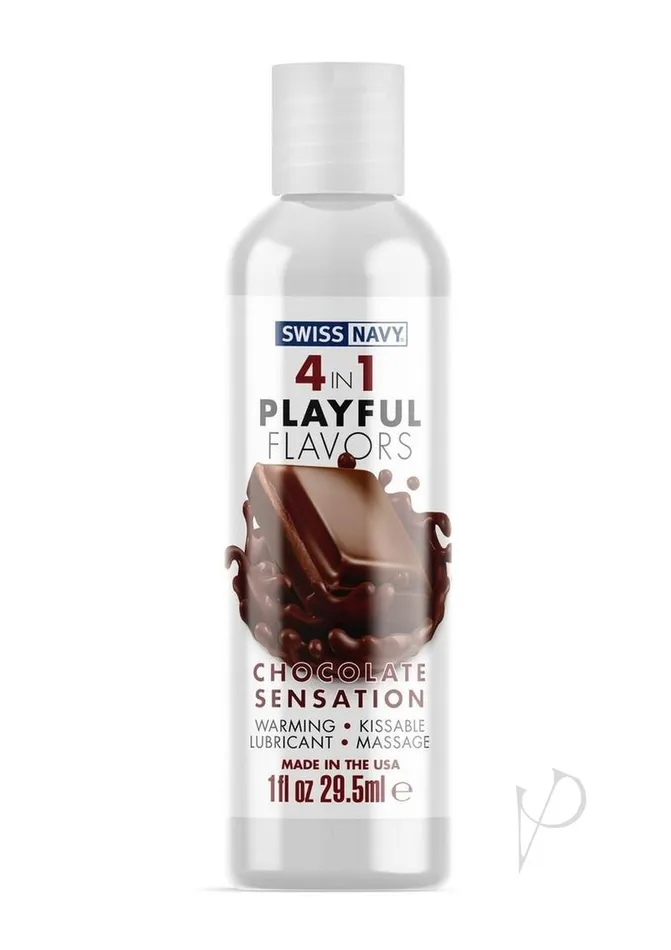 Swiss Navy 4 In 1 Flavored Lubricant 1oz Chocolate Sensation Swiss Navy Lubricants Swiss Navy 4 In 1 Flavored Lubricant 1oz Chocolate Sensation Swiss Navy Lubricants