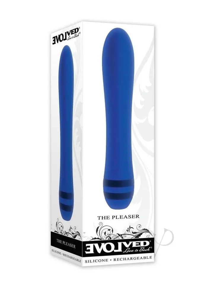 The Pleaser Silicone Rechargeable Vibrator Blue Evolved Vibrators