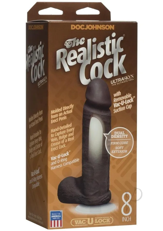 The Realistic Cock Dildos The Realistic Cock Ultraskyn Dildo 8in Black