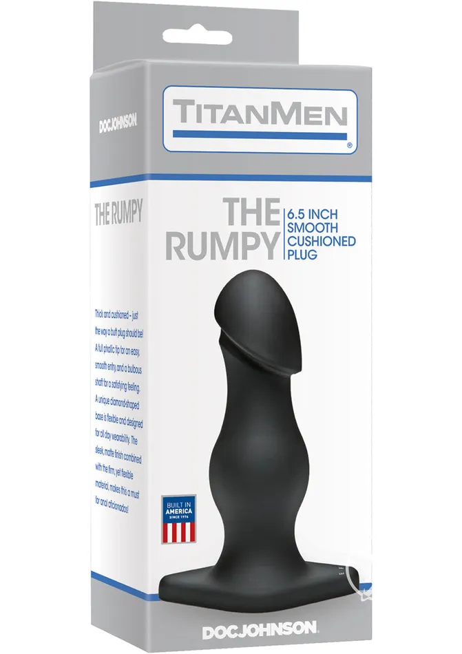Titan Men Anal TitanMen The Rumpy Smooth Cushioned Anal Plug Black