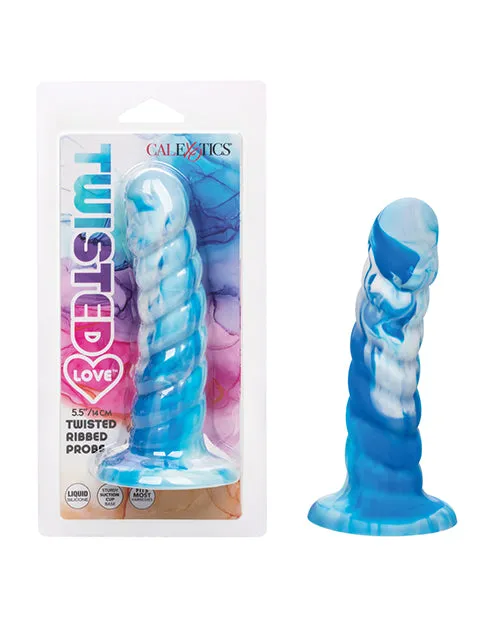 Twisted Love Twisted Ribbed Probe Silicone Anal Probe Blue Twisted Love Anal