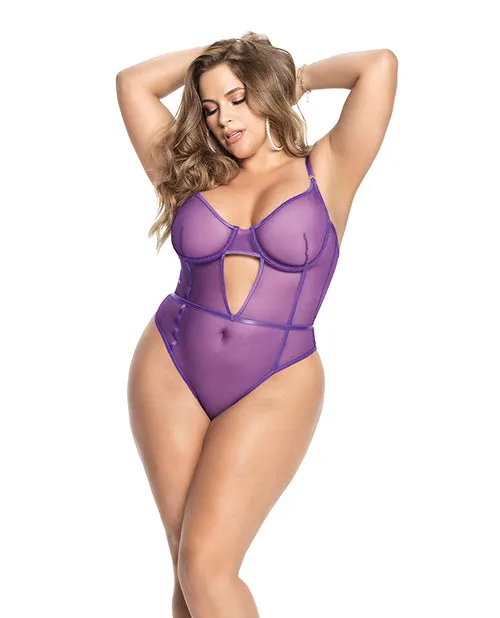 Underwire Sheer Mesh Teddy wAdjustable Straps Crotch Closure Orchid 1X2X Mapale Male Sex Toys Underwire Sheer Mesh Teddy wAdjustable Straps Crotch Closure Orchid 1X2X Mapale Male Sex Toys