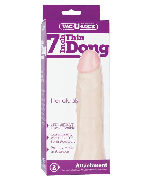 Vac U Lock VacULock The Naturals Thin Dildo 7in Vanilla Dildos Vac U Lock VacULock The Naturals Thin Dildo 7in Vanilla Dildos