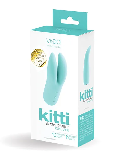 VeDO Kitti Rechargeable Dual Vibe Tease Me Turquoise Vedo Vibrators