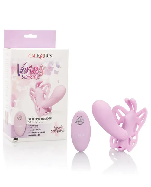 Venus Butterfly Venus G Silicone Rechargeable StrapOn with Remote Control Pink Venus Butterfly Female Sex Toys