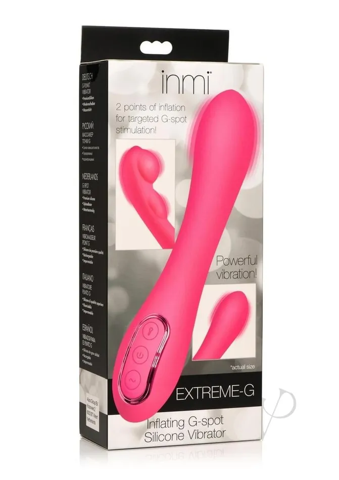Vibrators Inmi Inmi ExtremeG Inflating GSpot Rechargeable Silicone Vibrator Pink