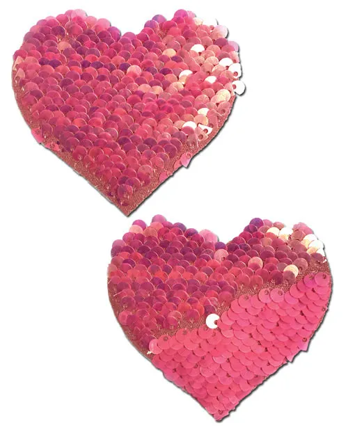 Vibrators Pastease Pastease Premium Color Changing Flip Sequins Heart Pink OS Vibrators Pastease Pastease Premium Color Changing Flip Sequins Heart Pink OS