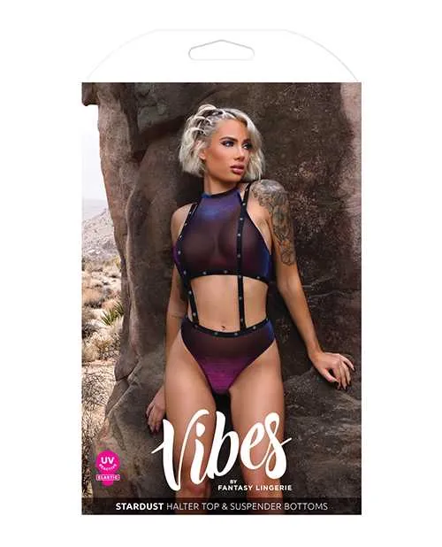 Vibrators Vibes By Fantasy Lingerie Vibes Stardust Halter Top Suspender Bottoms Black LXL Vibrators Vibes By Fantasy Lingerie Vibes Stardust Halter Top Suspender Bottoms Black LXL