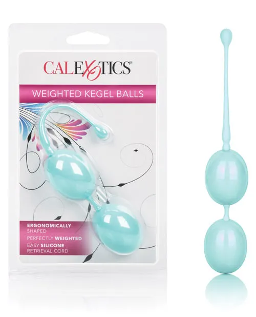 Weighted Kegel Balls Silicone with Retrieval Cord Teal Kegel Female Sex Toys