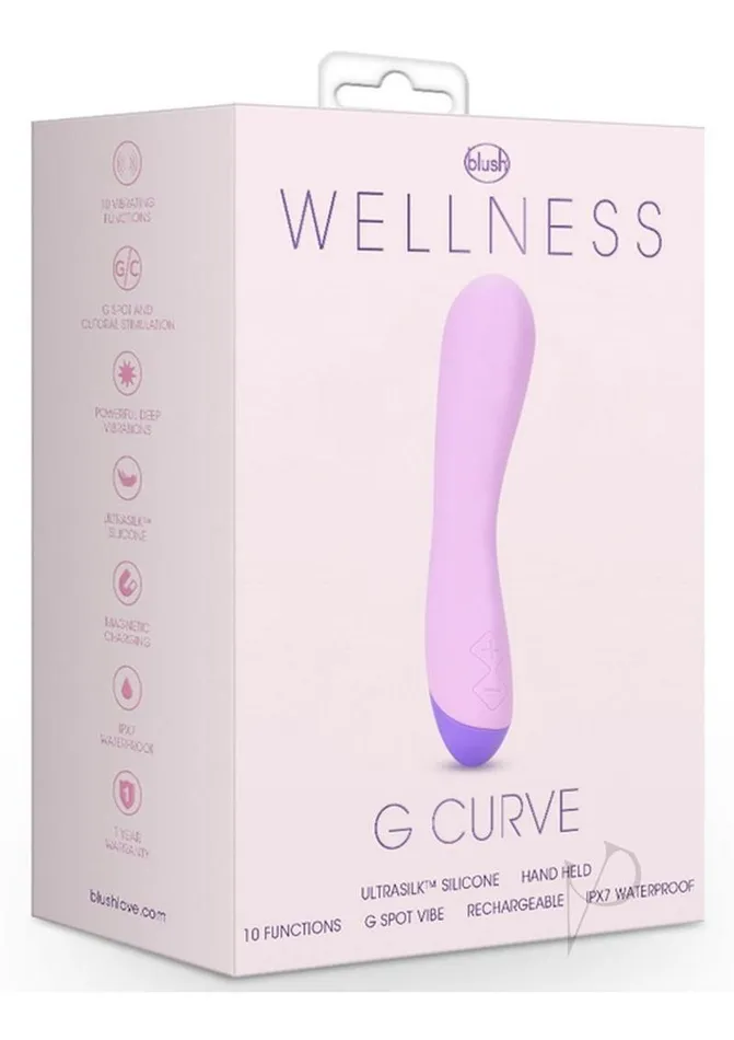 Wellness Vibrators Wellness G Curve Rechargeable Silicone GSpot Vibrator Purple Wellness Vibrators Wellness G Curve Rechargeable Silicone GSpot Vibrator Purple