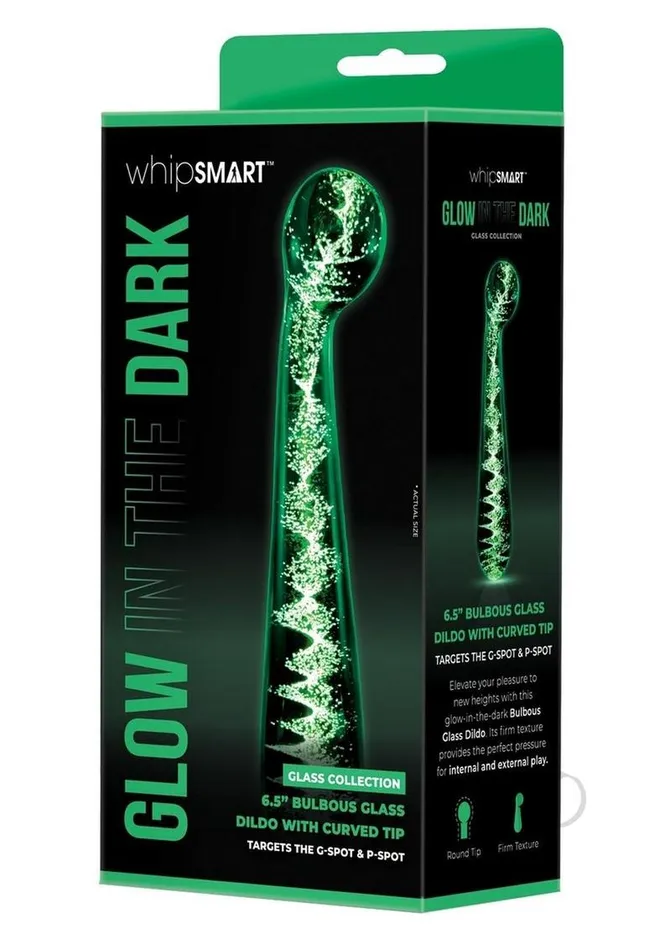 Whipsmart Whipsmart Bulbous Glass Dildo with Curved Base 65in Clear Dildos Whipsmart Whipsmart Bulbous Glass Dildo with Curved Base 65in Clear Dildos