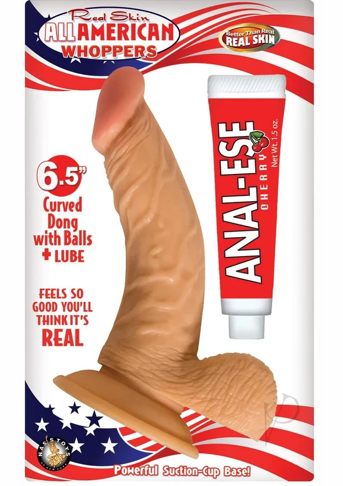 Whoppers All American Whoppers Curve Dildo with Balls 65in Vanilla Dildos