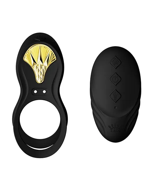 Zalo Anal ZALO Bayek Vibrating Couples Ring wRemote Obsidian Black